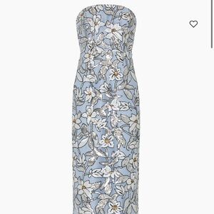 MILLY Magnolia Floral Sequin Strapless Gown